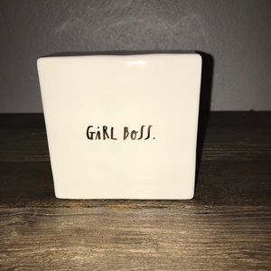 Rae Dunn Girl Boss Gold Letters Double Sided Block